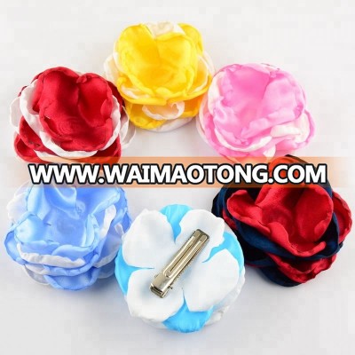 children multilayer daisy flower hair ribbon flower clip